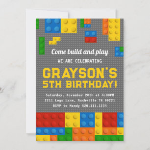 Building Blocks Invitation, Blocks Birthday Party Invitation