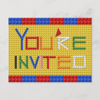 Building Blocks Invitation in Primary Colors