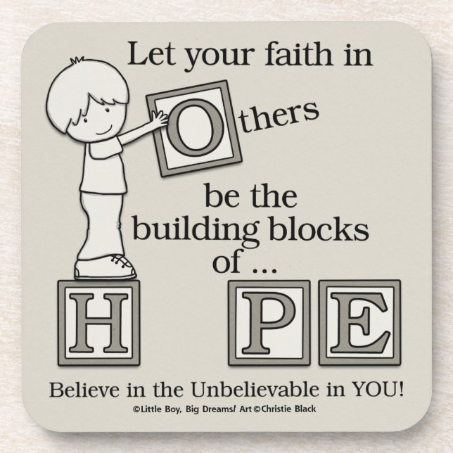 Building Blocks of HOPE Beverage Coaster (Front)