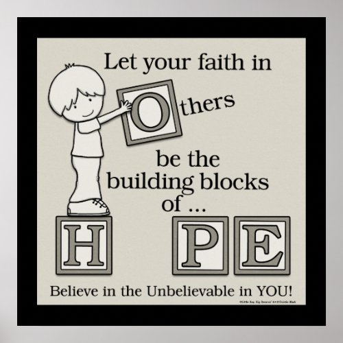 Building Blocks of HOPE with border Poster