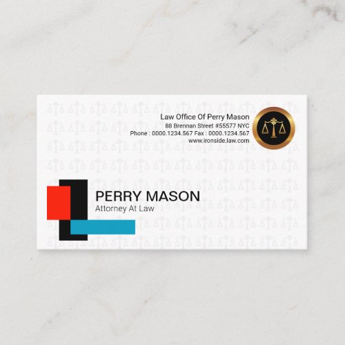 Building Blocks Of Law Scales Of Justice Cover Business Card