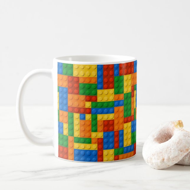Building Blocks Pattern skin Toy Play Bricks Coffee Mug (With Donut)