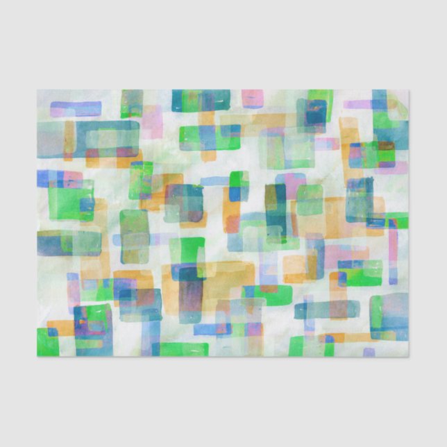 Building Blocks Pink Seafoam Tissue Paper (Front)