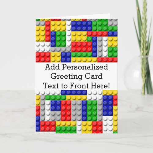 Building Blocks Primary Color Boys BirthdayParty Card