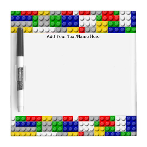 Building Blocks Primary Color Boys BirthdayParty Dry Erase Board