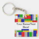 Building Blocks Primary Color Boy&#39;s Birthday/party Keychain at Zazzle
