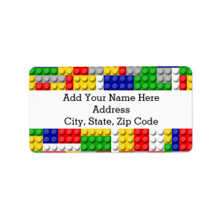 Building Blocks Primary Color Boy's Birthday/Party Label