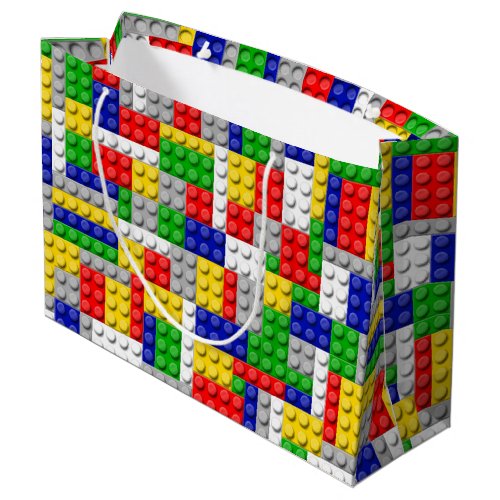 Building Blocks Primary Color Boys BirthdayParty Large Gift Bag
