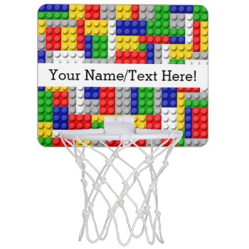Building Blocks Primary Color Boy's Birthday/party Mini Basketball Hoop by CustomInvites at Zazzle
