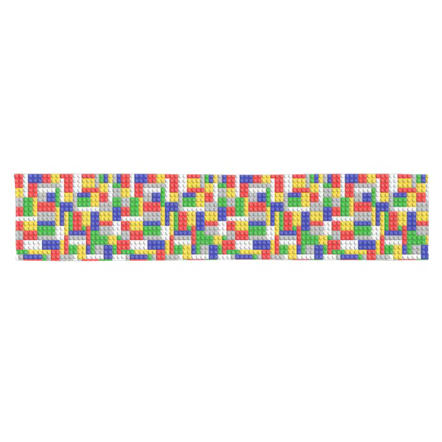 Building Blocks Primary Color Boy's Birthday/Party Short Table Runner ...