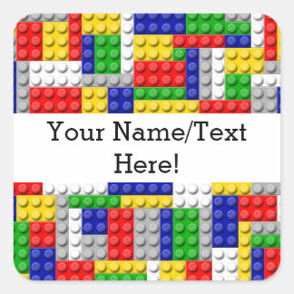 Building Blocks Primary Color Boy's Birthday/Party Square Sticker