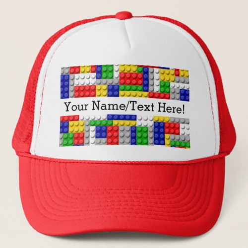 Building Blocks Primary Color Boys BirthdayParty Trucker Hat