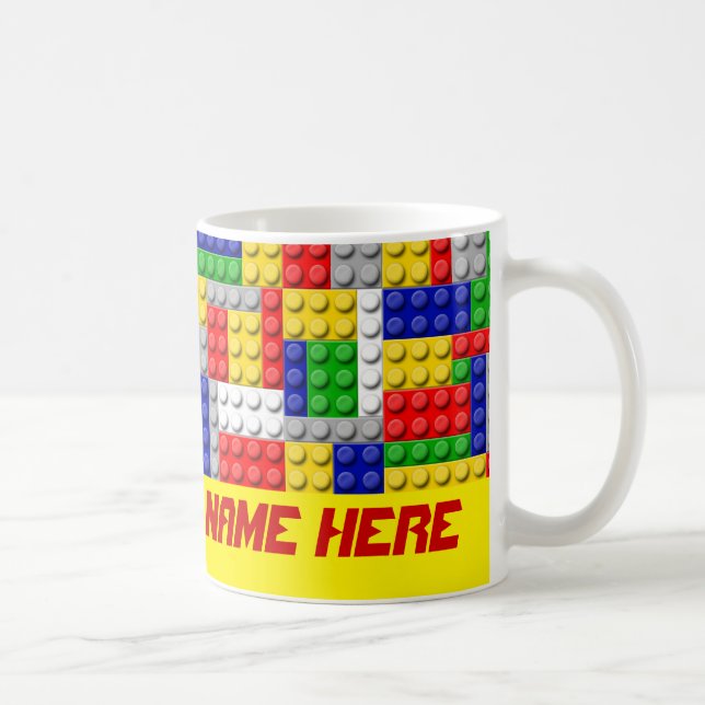 Building Blocks Primary Color Boy's Personalized Coffee Mug (Right)