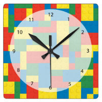 Building blocks square wall clock