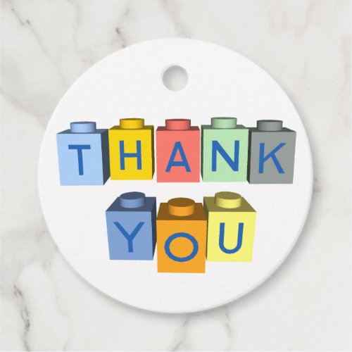 Building Blocks Thank You Message Favor Tags