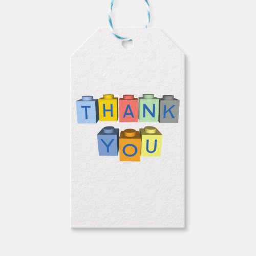 Building Blocks Thank You Message Gift Tags