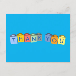 Building Blocks Thank You Message Postcard
