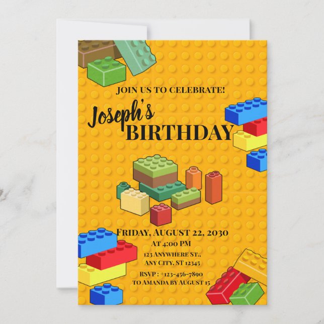 Building Brick Invitation (Front)