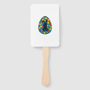 Building Bricks Easter Egg Bunny Boys Girl Family  Hand Fan