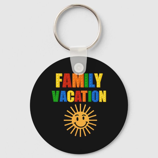 Building Bricks Family Vacation Matching Block Bui Keychain (Front)