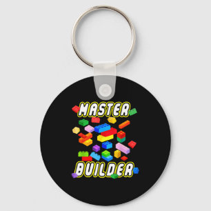 Building Bricks Master Builder Construction Block  Keychain
