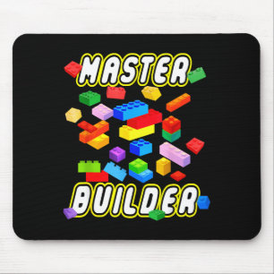 Building Bricks Master Builder Construction Block Mouse Pad