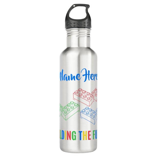 Building Bricks  Stainless Steel Water Bottle (Front)