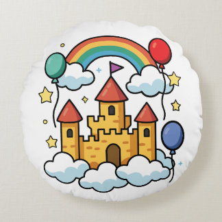 Building Castles in the Sky Round Pillow