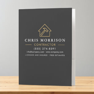 Building Construction Black Gold Pocket Folder