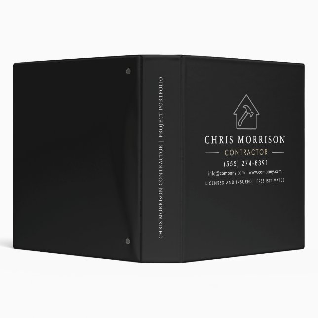 Building Construction Black Silver 3 Ring Binder (Background)