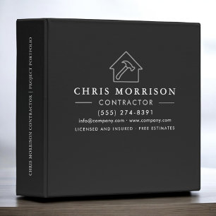Building Construction Black Silver 3 Ring Binder