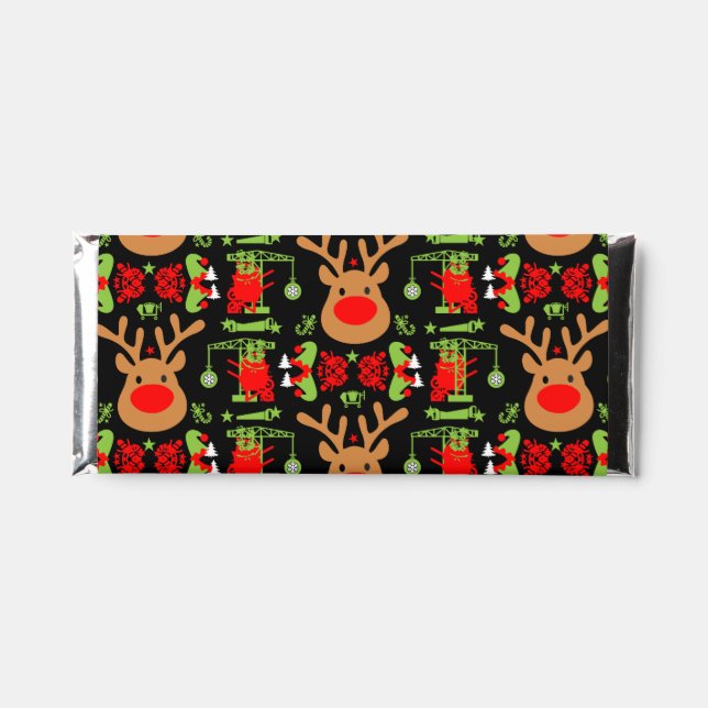 Building Construction Christmas Hershey Bar Favors (Front)