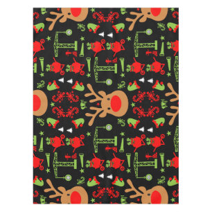 Building Construction Christmas Tablecloth