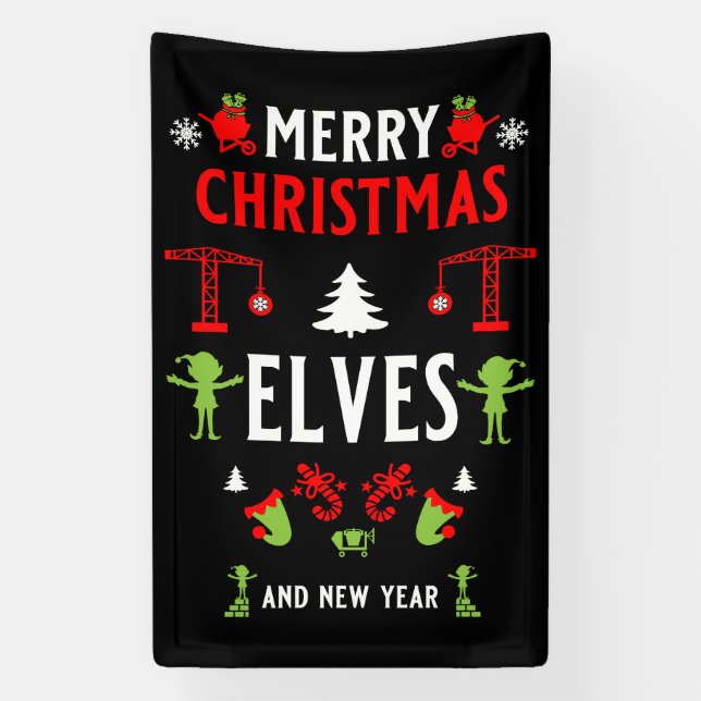 Building Construction Christmas Ugly Banner (Vertical)