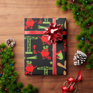 Building Construction Christmas Wrapping Paper