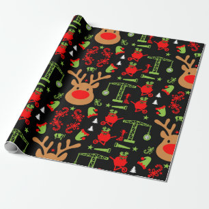 Building Construction Christmas Wrapping Paper