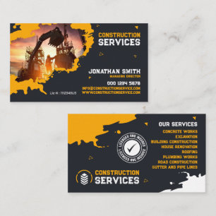 Building Construction, Concrete works, Excavation Business Card