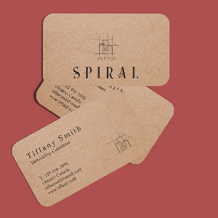 Building Construction Contractor Kraft Paper Business Card
