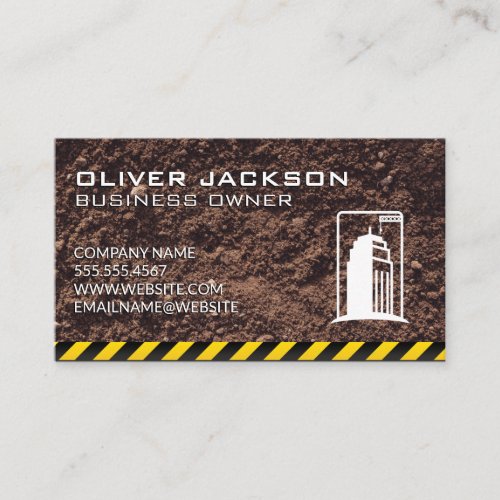Building Construction  Dirt Construction Zone Business Card