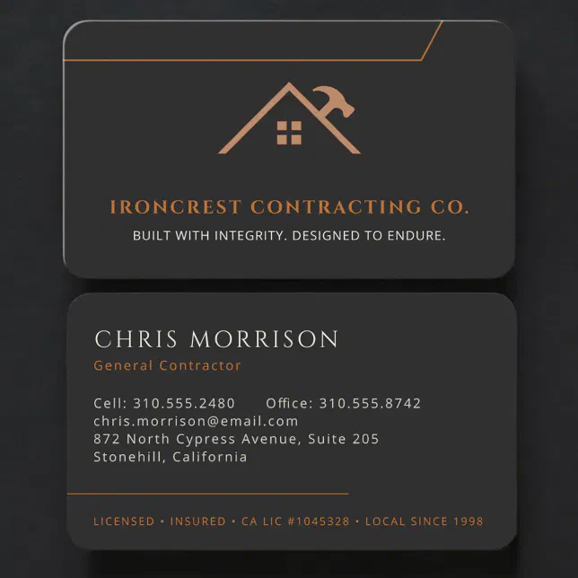 Building Construction General Contractor Business Card | Zazzle