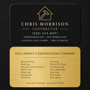 Building Construction Gold Industrial Business Card