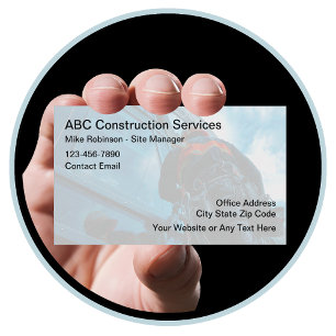 Building Construction Services Modern Businesscard Business Card