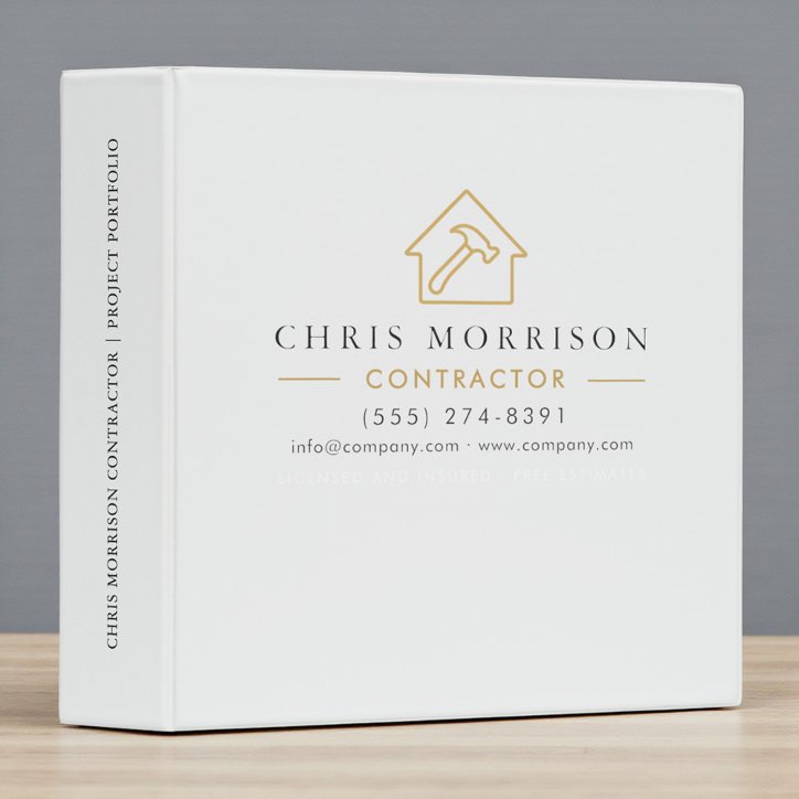 Building Construction White Gold 3 Ring Binder