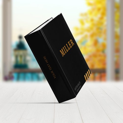 Building Contractor Black And Metallic Gold  3 Ring Binder