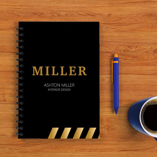 Building Contractor Black And Metallic Gold Notebook