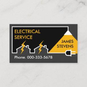 Building Electrical Circuit Power Line Business Card