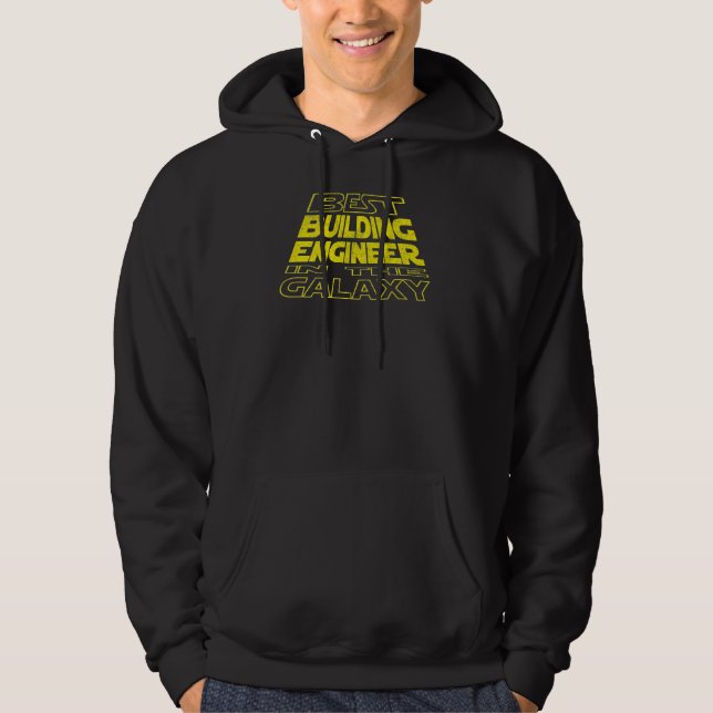 Building Engineer  Space Backside Design Hoodie (Front)