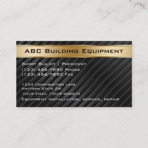 Customizable Building Equipment Business Cards