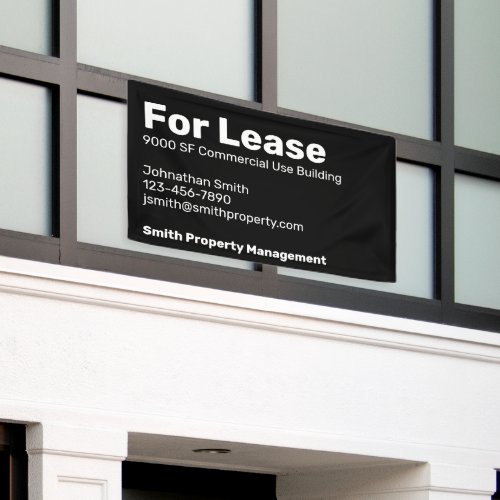 Building For Lease Name Phone Email Business Black Banner