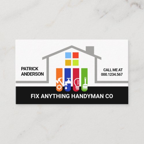 Building Frame Handyman Tools Foundation Business Card